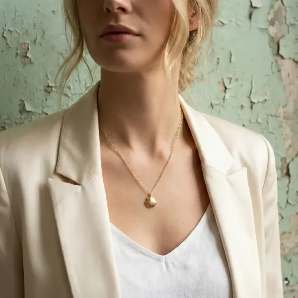 Halskette Joyce Sterling Silber mit Muschel Anhänger